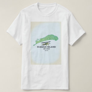 Camiseta Mapa da Ilha de Kiawah Carolina do Sul nos EUA