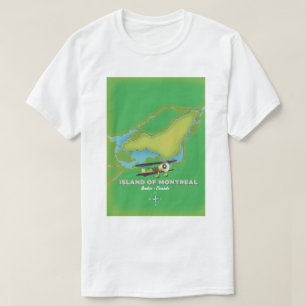 Camiseta Mapa da Ilha de Montreal Canadá
