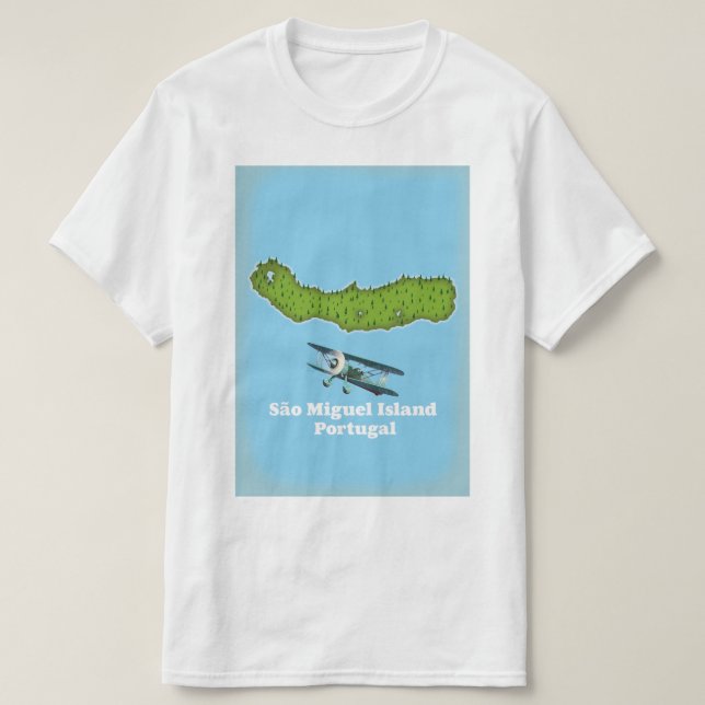 Camiseta Mapa da Ilha de São Miguel Portugal (Frente do Design)