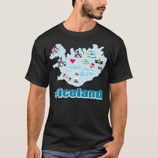 Camiseta Mapa Da Ilha De Viking Legal Engraçada Da Islândia
