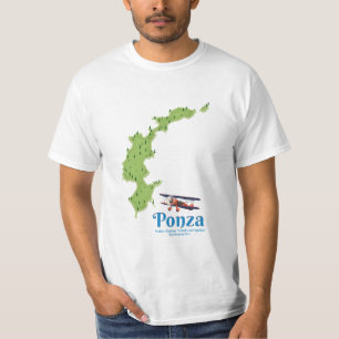 Camiseta Mapa da ilha italiana de Ponza.