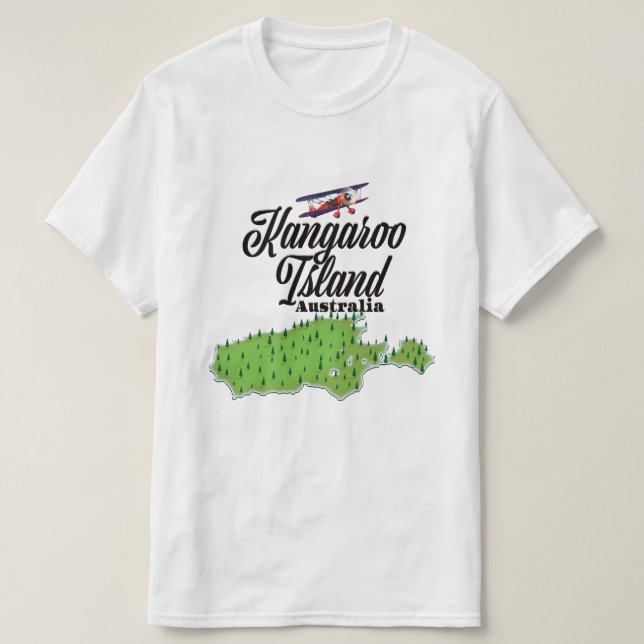 Camiseta Mapa da Ilha Kangaroo Austrália (Frente do Design)