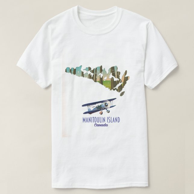Camiseta Mapa da Ilha Manitoulin Canadá (Frente do Design)