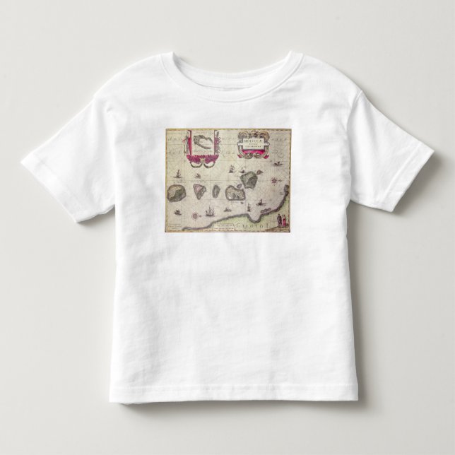 Camiseta Mapa da ilha molucana, gravado (Frente)