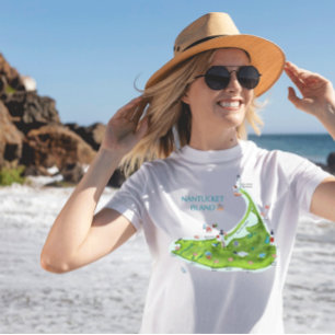 Camiseta Mapa da Ilha Nantucket