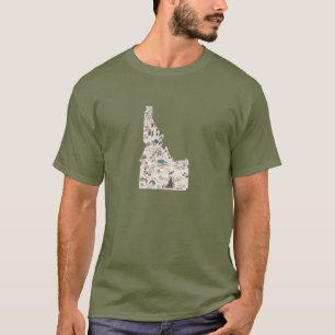 Camiseta Mapa da imagem do vintage de Idaho