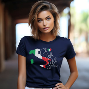 Camiseta Mapa da Itália Siciliana dizendo roteiro legante