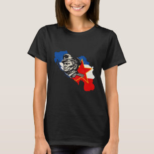 Camiseta Mapa da Iugoslávia SFRY Tito Xilogravura Vintage
