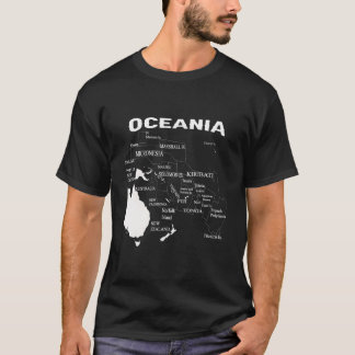 Camiseta Mapa da Micronésia Mapa da Polinésia Mapa da Melan