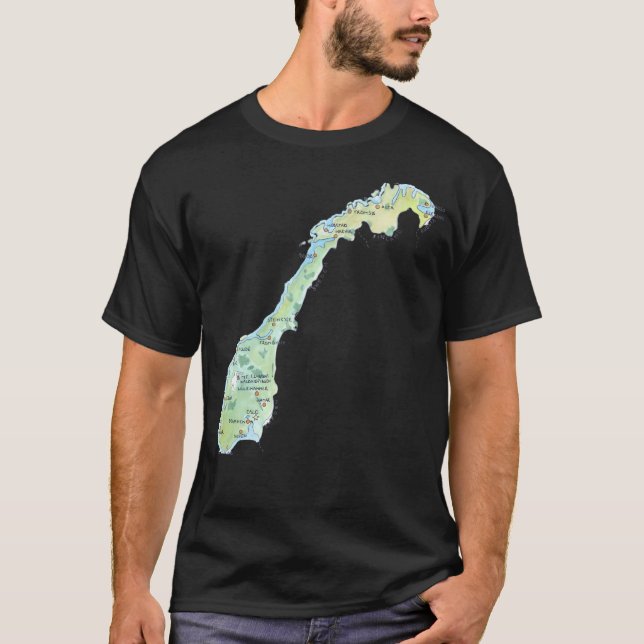 Camiseta Mapa da Noruega (Frente)