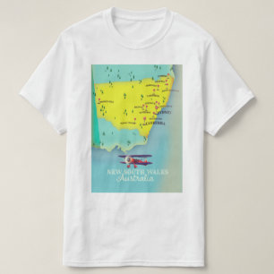 Camiseta Mapa da Nova Gales do Sul Austrália