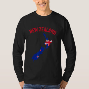 Camiseta Mapa da Nova Zelândia, Sinalizador Nova Zelândia,