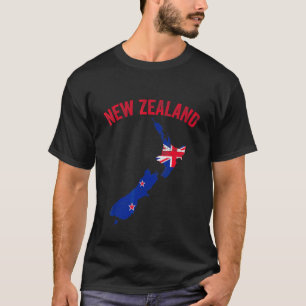 Camiseta Mapa da Nova Zelândia, Sinalizador Nova Zelândia,