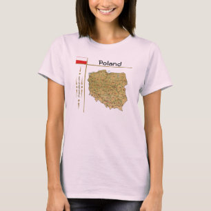 Camiseta Mapa da Polônia + Bandeira + Título