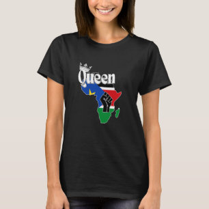 Camiseta Mapa Da Rainha Do Sudão Do Sul Com Bandeira Sudane