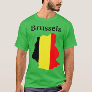 Camiseta Mapa da Região Capital de Bruxelas Bélgica