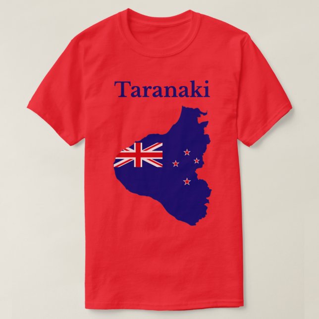 Camiseta Mapa da região de Taranaki Nova Zelândia (Frente do Design)