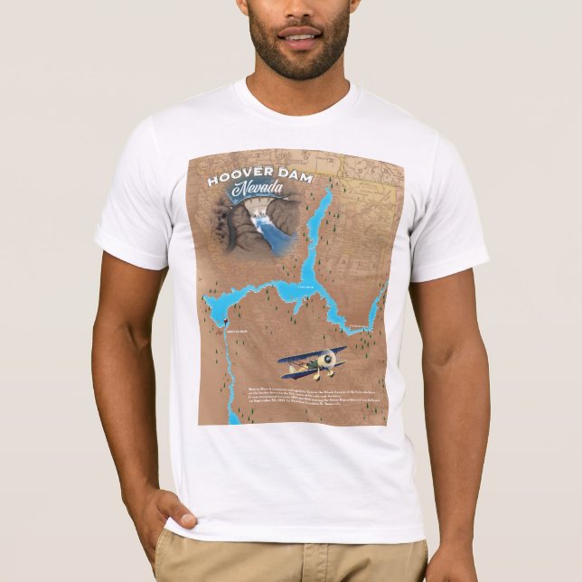 Camiseta Mapa da Represa Hoover Nevada (Frente)