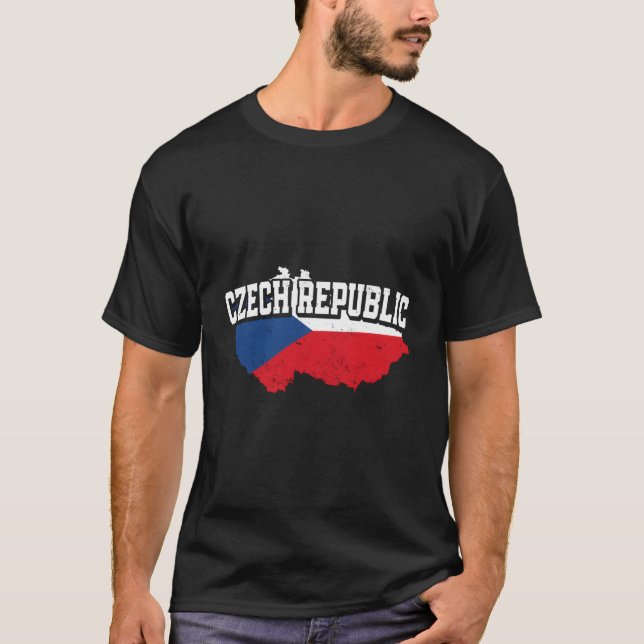 Camiseta Mapa Da República Checa E Bandeira Souvenir Checo (Frente)
