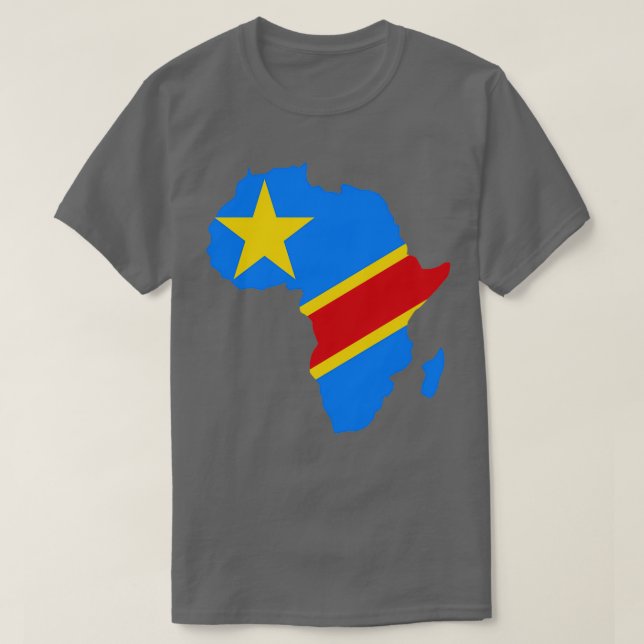 Camiseta Mapa da República Democrática do Congo - Bandeira  (Frente do Design)
