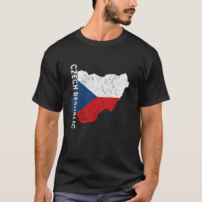 Camiseta Mapa da República Tcheca Orgulho Tcheco Bandeira T (Frente)