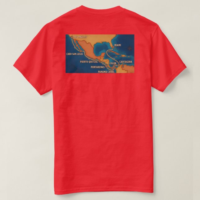 Camiseta Mapa da Rota do Canal (Verso do Design)