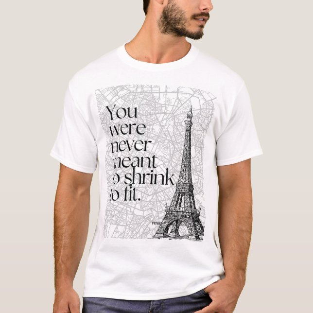 Camiseta Mapa da Rua de Paris e Arte de Parede com Citação  (Frente)