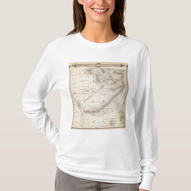 Camiseta Mapa da seção de T15S R25E Tulare County (Frente)