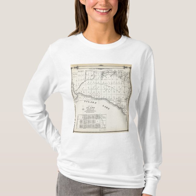 Camiseta Mapa da seção de T2021S R2021E Tulare County (Frente)