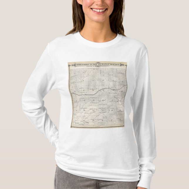 Camiseta Mapa da seção de T20S R28E Tulare County (Frente)