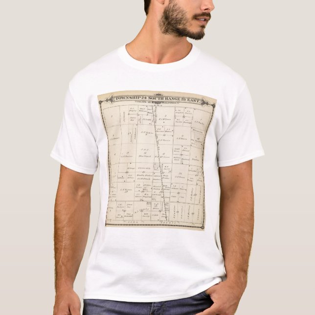 Camiseta Mapa da seção de T24S R25E Tulare County (Frente)