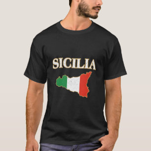 Camiseta Mapa da Sicília Italiana Sicilia Siciliano