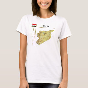 Camiseta Mapa da Síria + Bandeira + Título