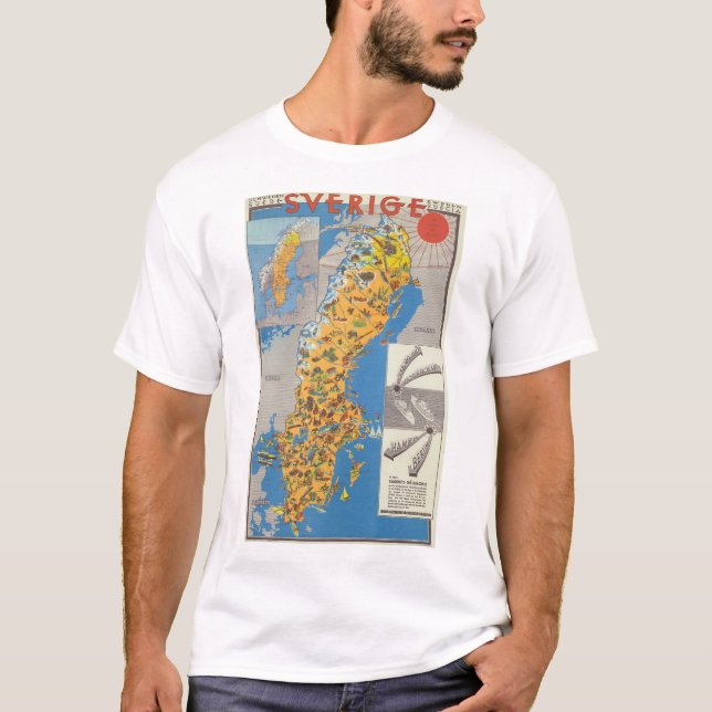 Camiseta Mapa da Suécia (Frente)