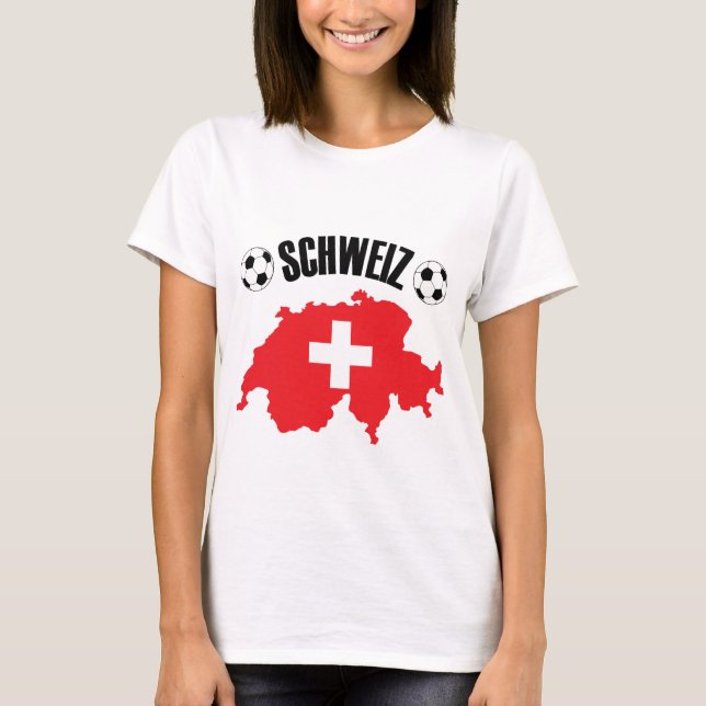 Camiseta Mapa da Suiça do Futebol Schweiz (Frente)