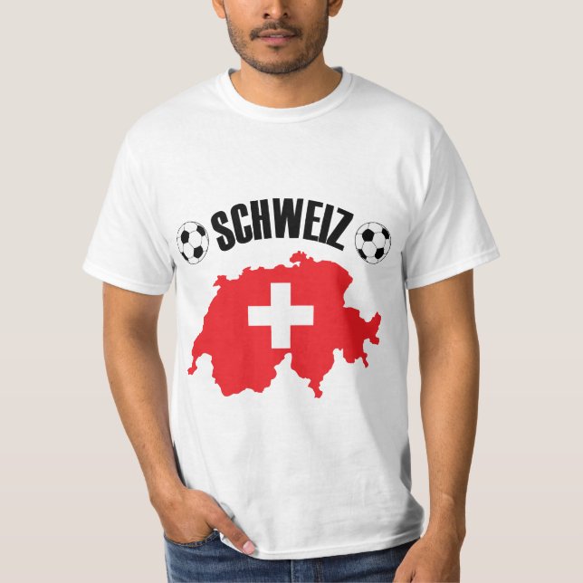 Camiseta Mapa da Suiça do Futebol Schweiz (Frente)