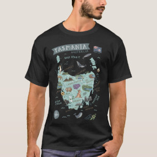 Camiseta Mapa Da Tasmânia