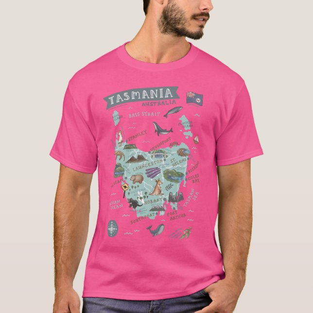 Camiseta Mapa Da Tasmânia (Frente)