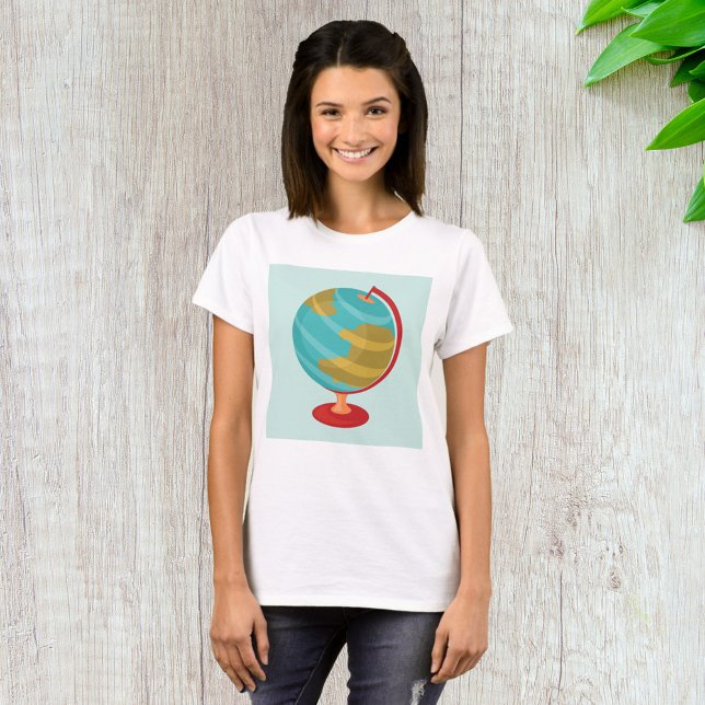 Camiseta Mapa da Terra da Vintagem da Ilustração do Globo R (Criador carregado)