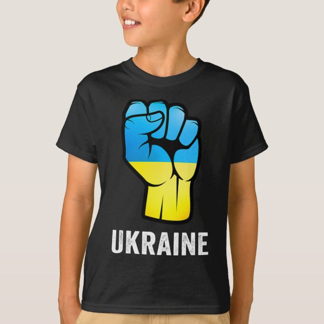 Camiseta Mapa da Ucrânia Com Cores da Bandeira Orgulho Ucra (Frente)