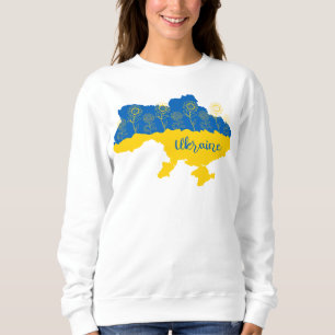 Camiseta Mapa da Ucrânia com girassol e bandeira ucraniana