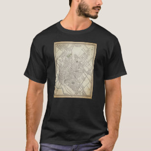 Camiseta Mapa da Vintage de Dallas, TX (1890)