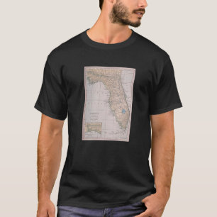 Camiseta Mapa da Vintage na Flórida (1923)