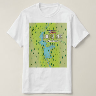 Camiseta Mapa da Vintagem da Lough Ree Ireland.