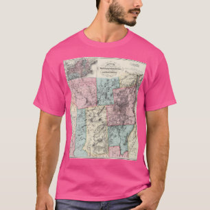 Camiseta Mapa Da Vintagem Das Montanhas Adirondack (1879) 2