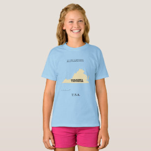 Camiseta - Mapa da Virgínia com Cidade
