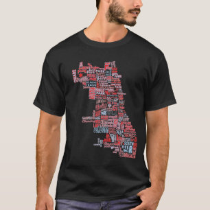 Camiseta Mapa da vizinhança de Chicago