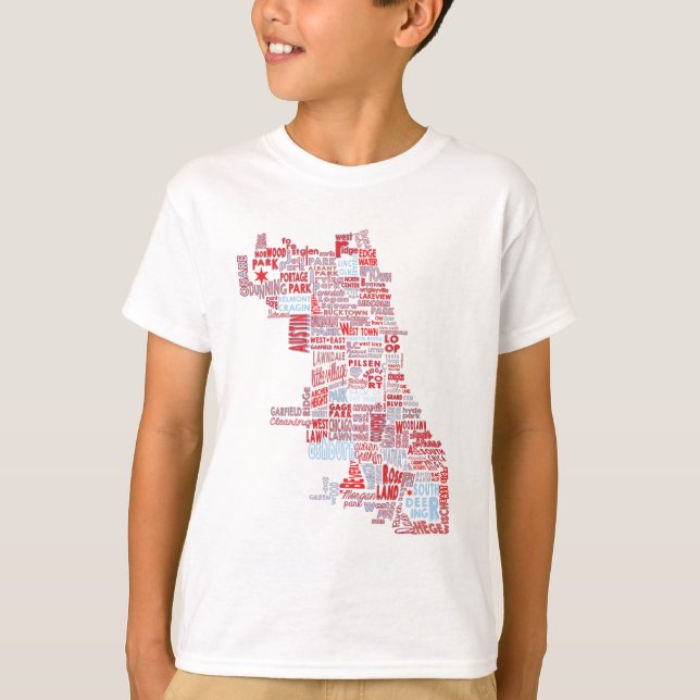 Camiseta Mapa da vizinhança de Chicago (Frente)