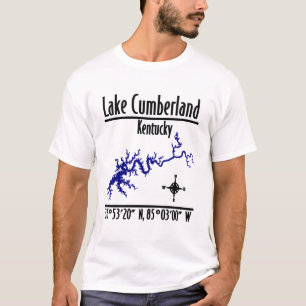Camiseta Mapa das Coordenadas da Margem do Lago Cumberland