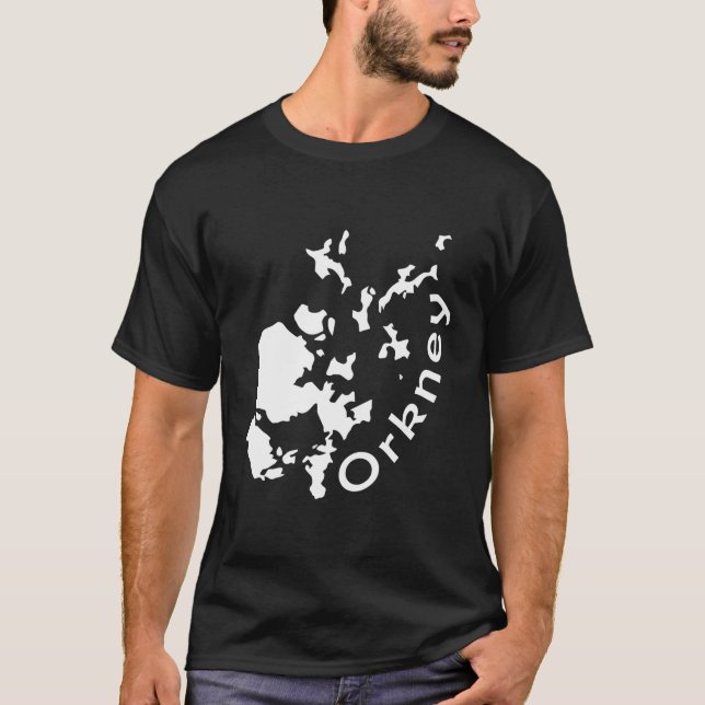Camiseta Mapa das Ilhas Orkney (Frente)
